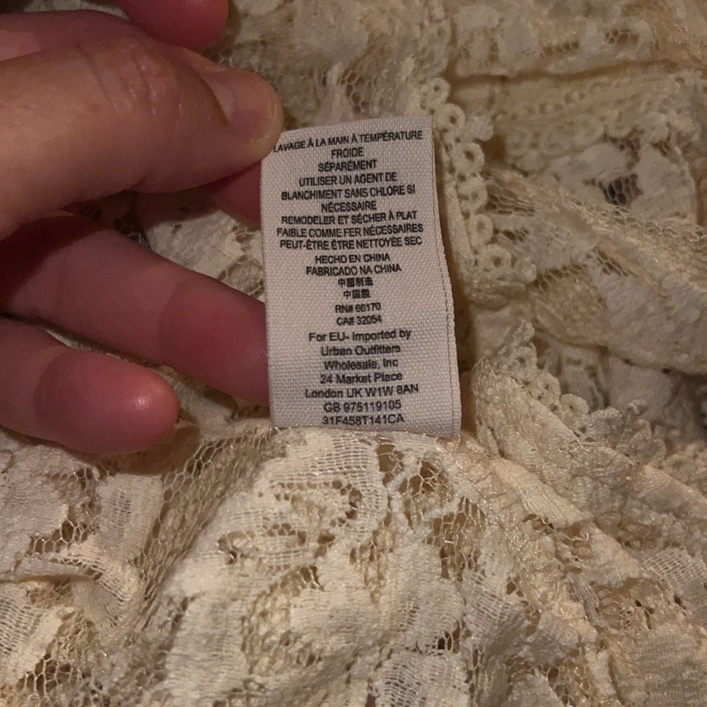 Free People Cream Lace Peplum Top - Picture 8 of 8